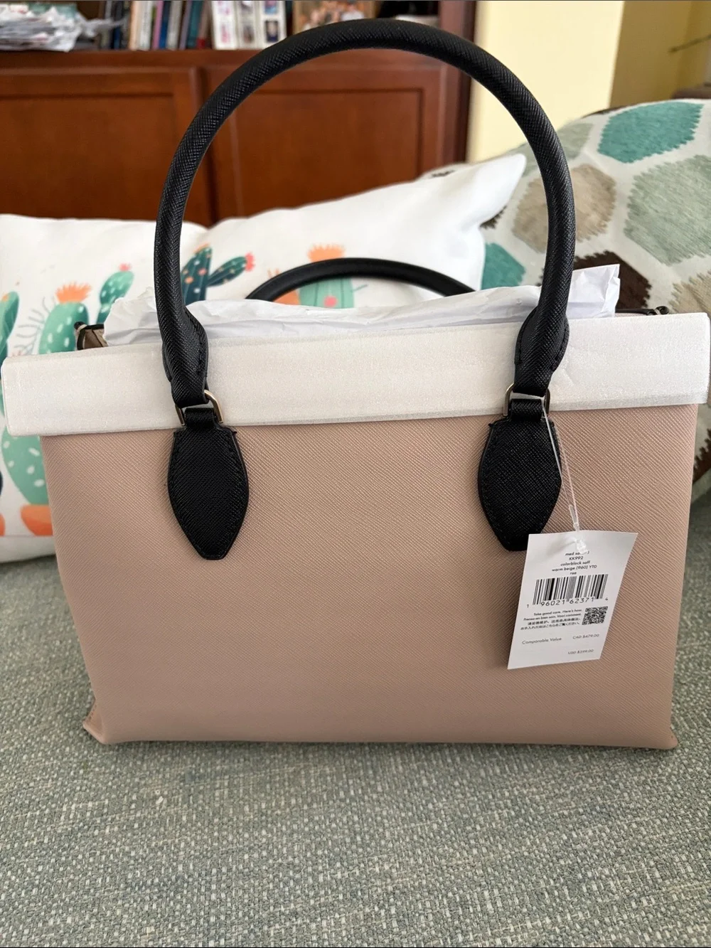 kate spade Blush and Black Top-Handle Satchel